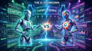 ChatGPT vs Gemini AI comparison showing features and performance