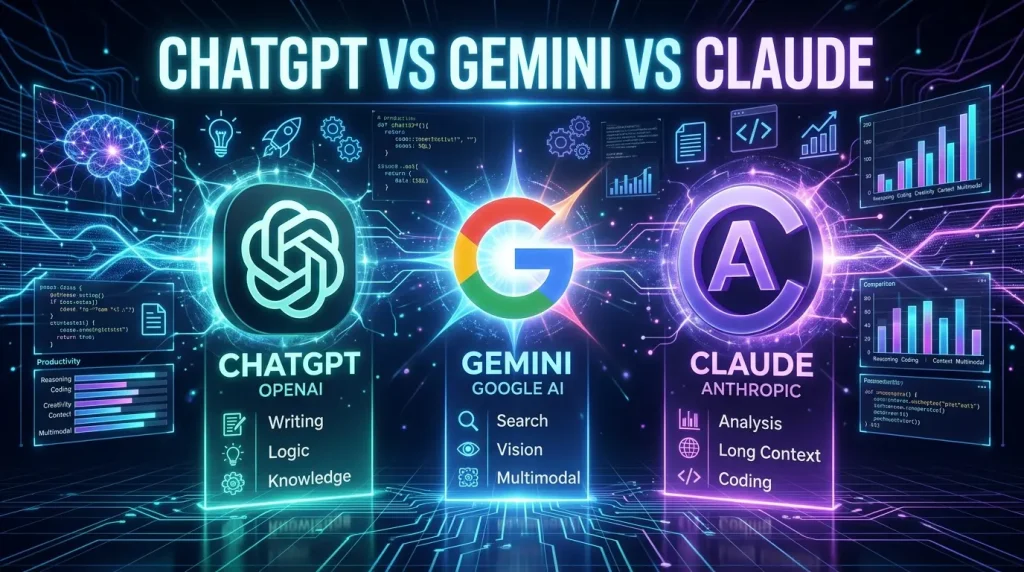 ChatGPT vs Gemini vs Claude AI comparison guide 2026