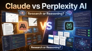 Claude vs Perplexity AI comparison showing research, writing, reasoning, citations, and document analysis capabilities