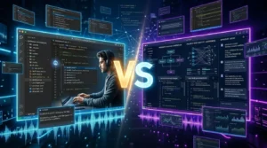 Cursor AI vs Windsurf comparison showing AI-native code editors for software development
