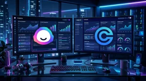 Jasper AI vs Copy.ai comparison dashboard showing features pricing and content quality