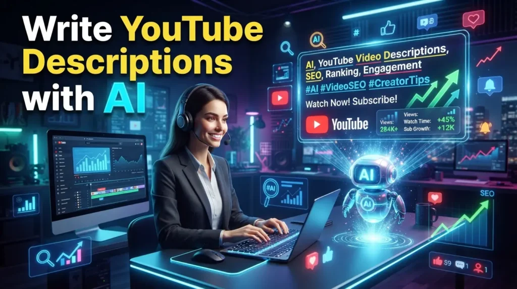 How to Write YouTube Video Descriptions with AI using modern AI writing tools