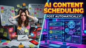 AI scheduling content across social media, blogs, and marketing platforms