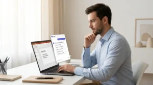 Illustration showing the process of summarizing PDF documents using AI tools, including document upload, AI analysis, key point extraction, and summary generation.