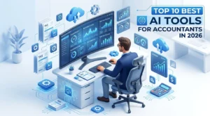 Top 10 best AI tools for accountants in 2026 featuring AI-powered bookkeeping, tax automation, and financial management software